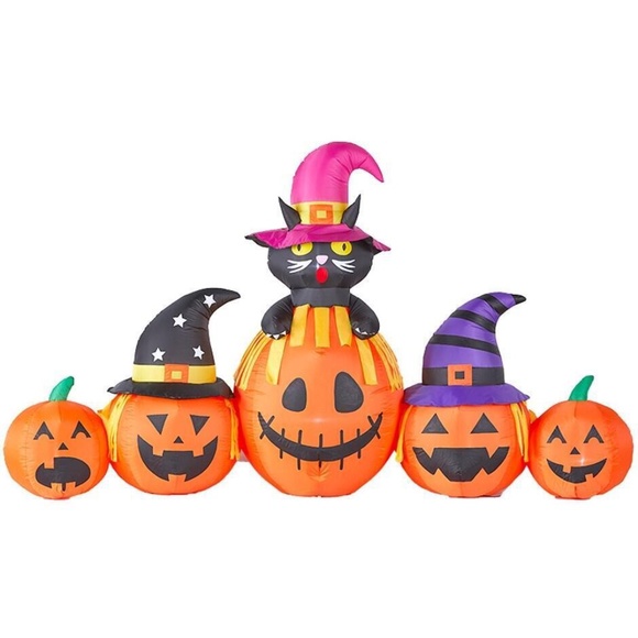 Halloween Jack-o´-Lantern Pumpkins with Witch Hats &...